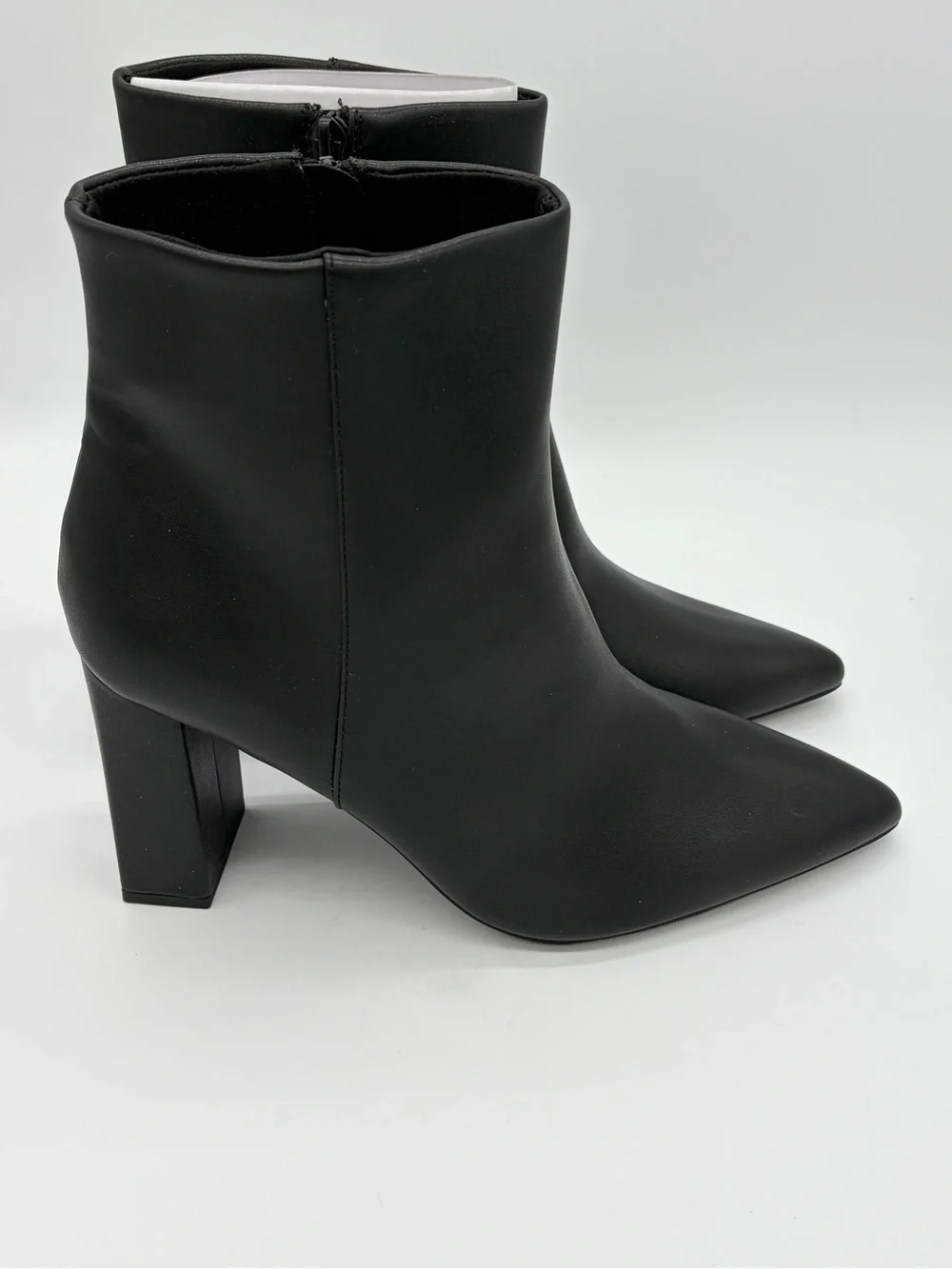 Wild Pair Black Pointed Toe Block Heel Ankle Booties